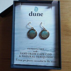 dune turquoise and Cape Cod sand drop earrings